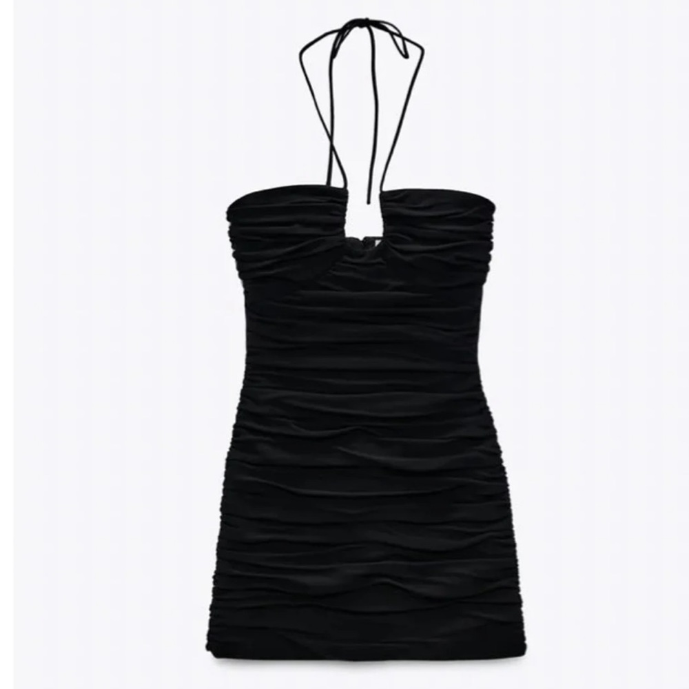 NWT Zara Black Halter Dress
